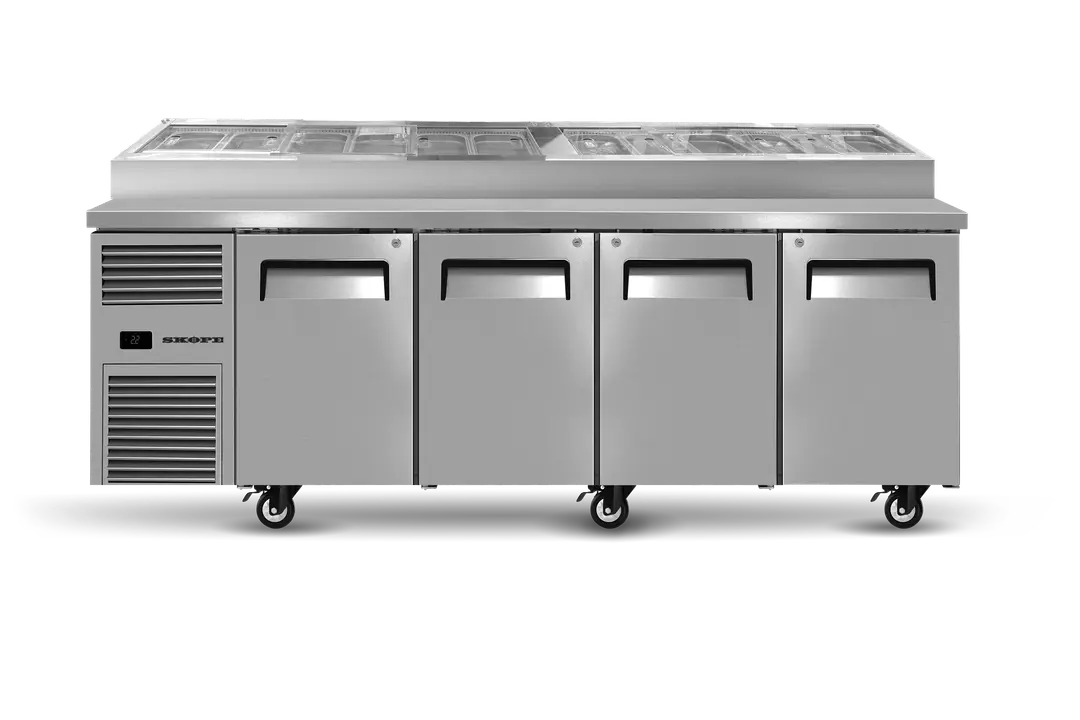 Skope RF8.PPZ.4.SD.SL ReFlex 4 Solid Door GN Compatible Pizza Preparation Fridge - STAINLESS STEEL