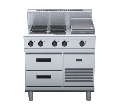 Waldorf 800 Series RN8603E-RB - 900mm Electric Cooktop Refrigerated Base