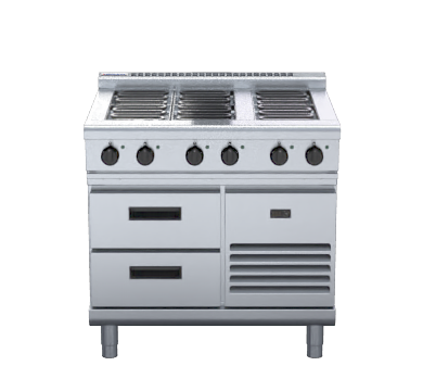 Waldorf 800 Series RNL8600E-RB - 900mm Electric Cooktop Low Back Version  Refrigerated Base