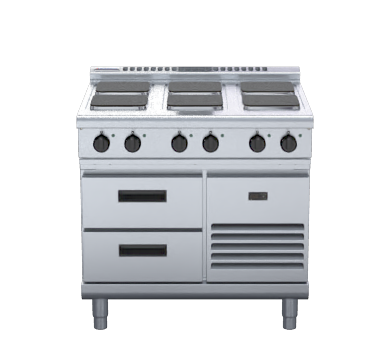 Waldorf 800 Series RNL8600SE-RB - 900mm Electric Cooktop Sealed Hobs  Low Back Version - Refrigerated Base