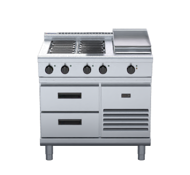Waldorf 800 Series RNL8603E-RB - 900mm Electric Cooktop Low Back Version  Refrigerated Base