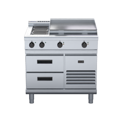 Waldorf 800 Series RNL8606E-RB - 900mm Electric Cooktop Low Back Version  Refrigerated Base