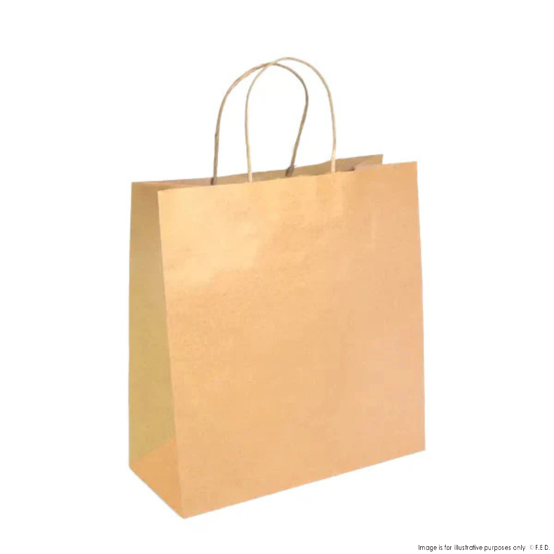PakMax Medium Twist Handle Kraft Paper Bags - RPFR-120-M