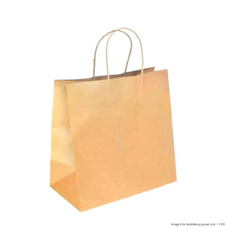 PakMax Large Twist Handle Kraft Paper Bags - RPRR-120-L