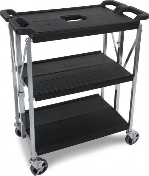 SBC152103 Carlisle Black Small Fold ‘N Go® Cart. Unfolded 406mm x 749mm x 908mm Folded: 229mm x 749mm