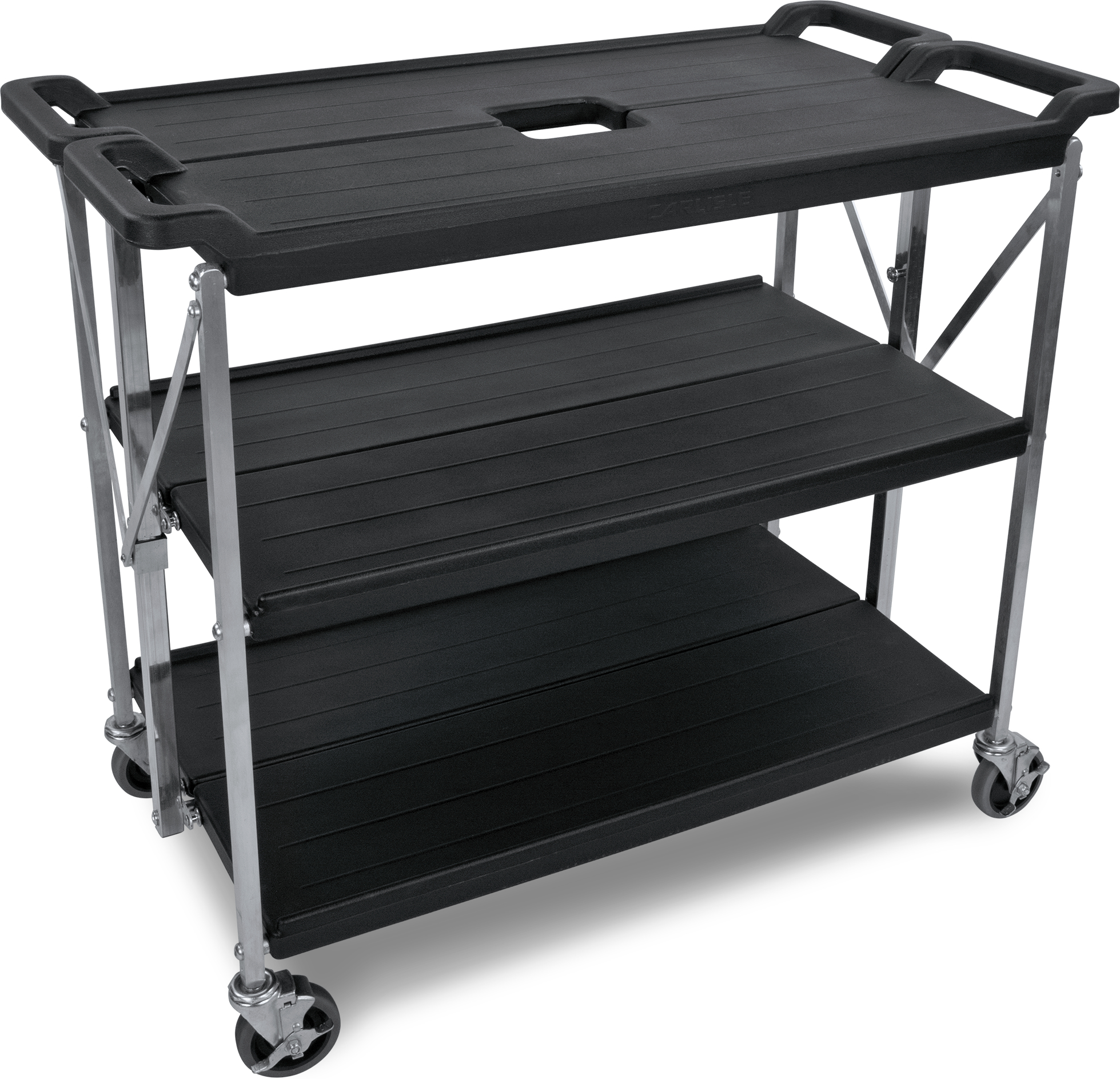 SBC203103 Carlisle Black Large Fold ‘N Go® Cart. Unfolded: 520mm x 1016mm x 1099mm Folded: 267mm x 1016mm