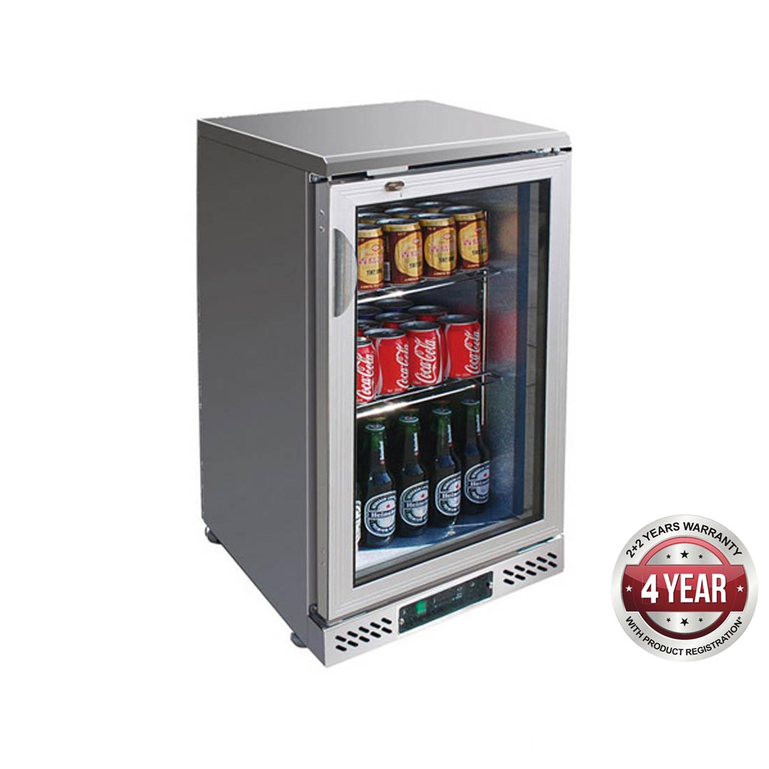Thermaster 138L Stainless Steel Single Hinged Door Back Bar Fridge