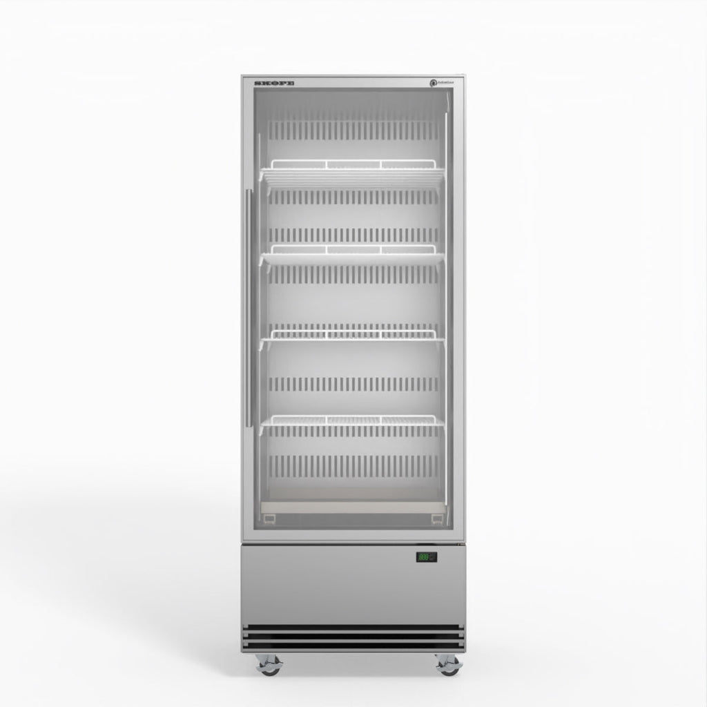 Skope SKB600N-A 1 Glass Door Display or Storage Fridge  STAINLESS STEEL