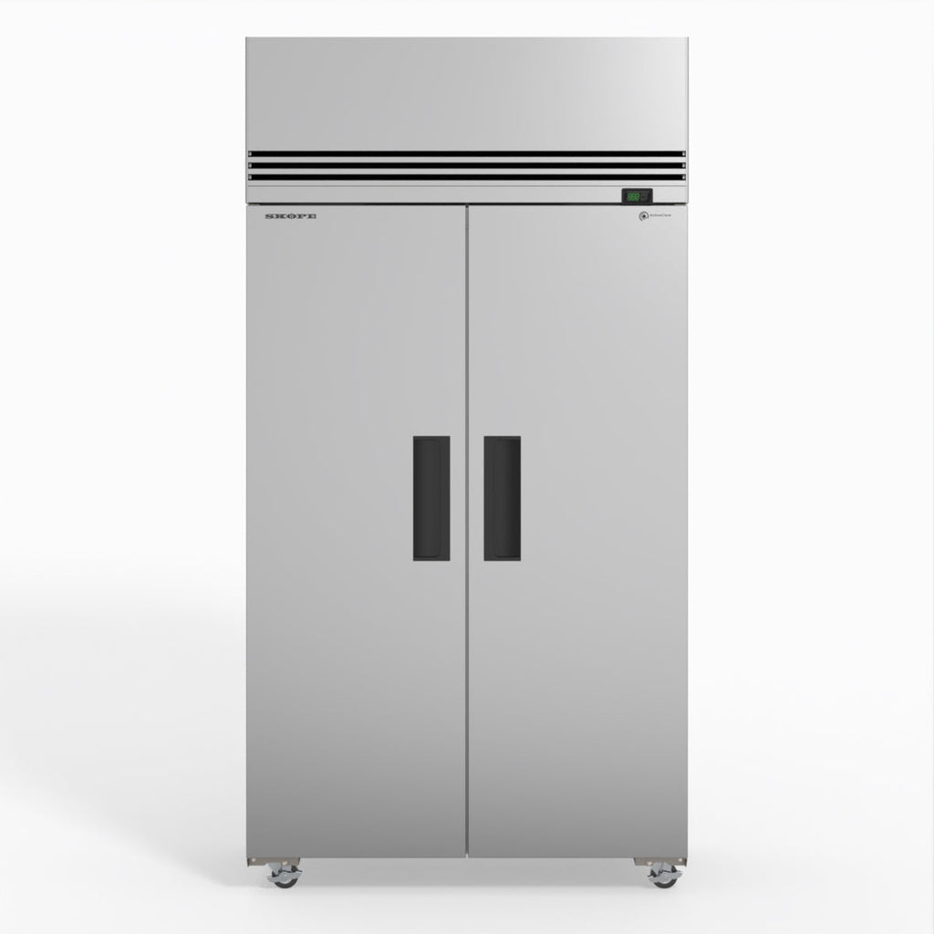 Skope SKFT1000NS-A 2 Solid Door Upright Display or Storage Freezer STAINLESS STEEL
