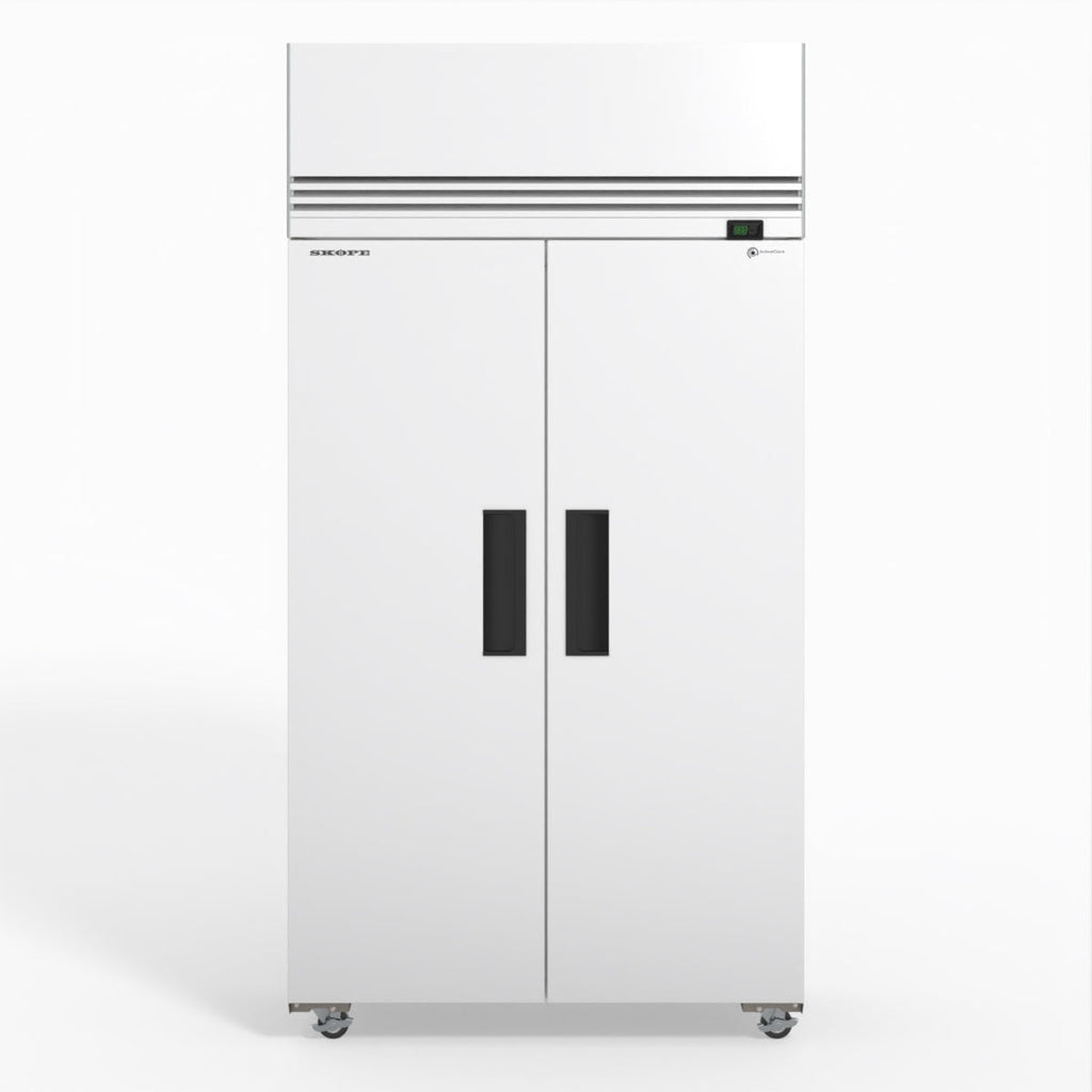 Skope SKFT1000NS-A 2 Solid Door Upright Display or Storage Freezer WHITE