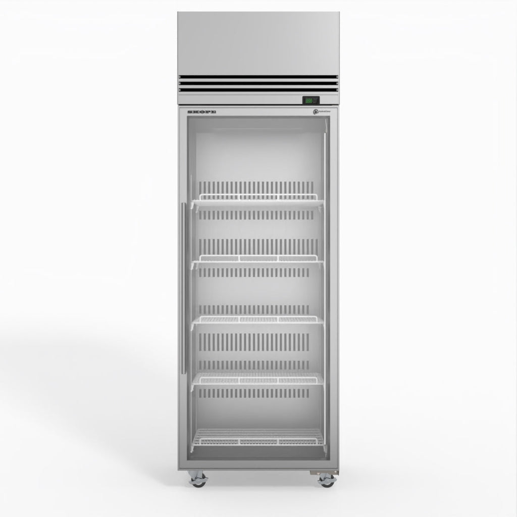 Skope SKFT650N-A 1 Glass Door Upright Display or Storage Freezer STAINLESS STEEL