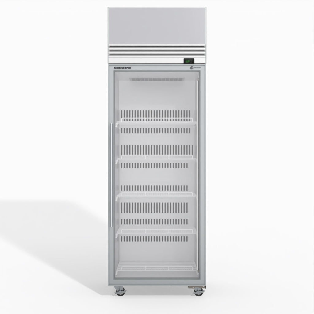 Skope TMF650N-AC 1 Glass Door Display or Storage Freezer, Lit Sign WHITE