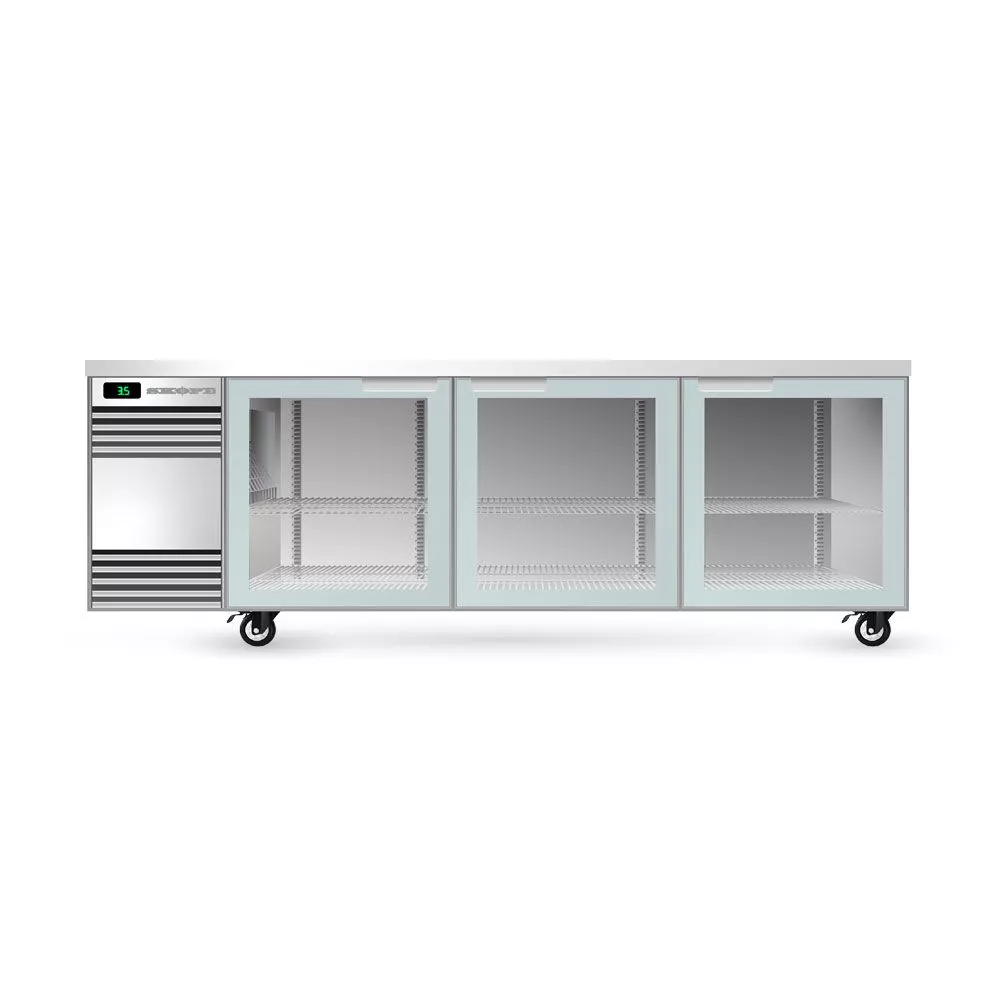 SKOPE CL.3.GSW BackBar 3 Glass Swing Door CounterLine Fridge - WHITE