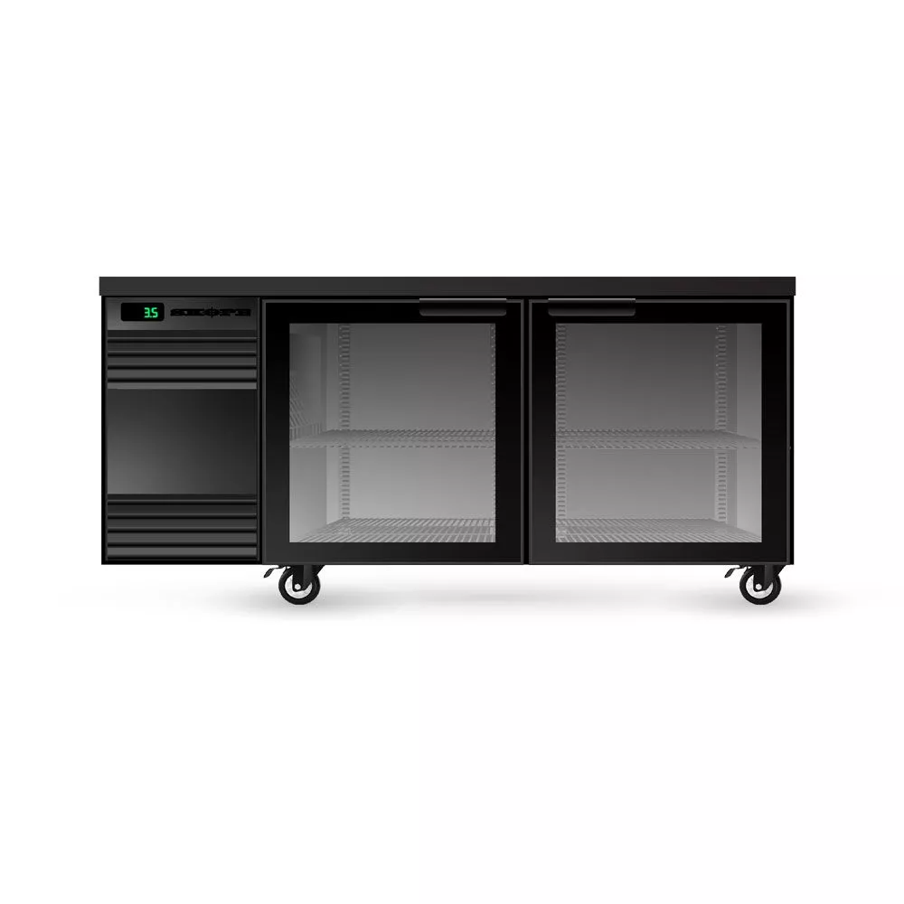 SKOPE SL.2.GSW BackBar 2 Glass Swing Door SlimLine Fridge - WHITE