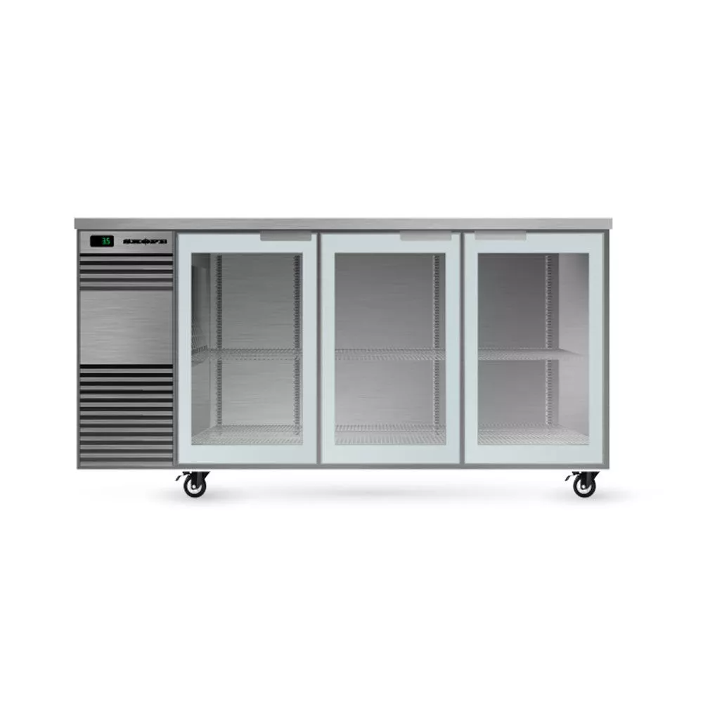 SKOPE BB.3.GSW BackBar 3 Glass Swing Door Fridge - WHITE