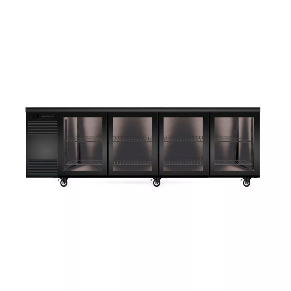SKOPE CL.4.GSL - BackBar 4 Glass Sliding Door CounterLine Fridge - BLACK