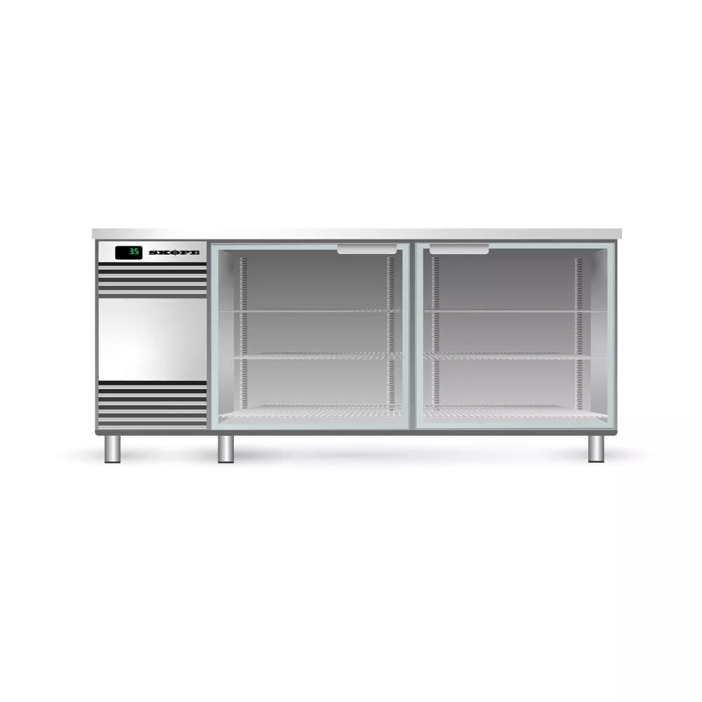 SKOPE GC.2.GSW.r - Glass Chiller 2 Door, Remote - WHITE