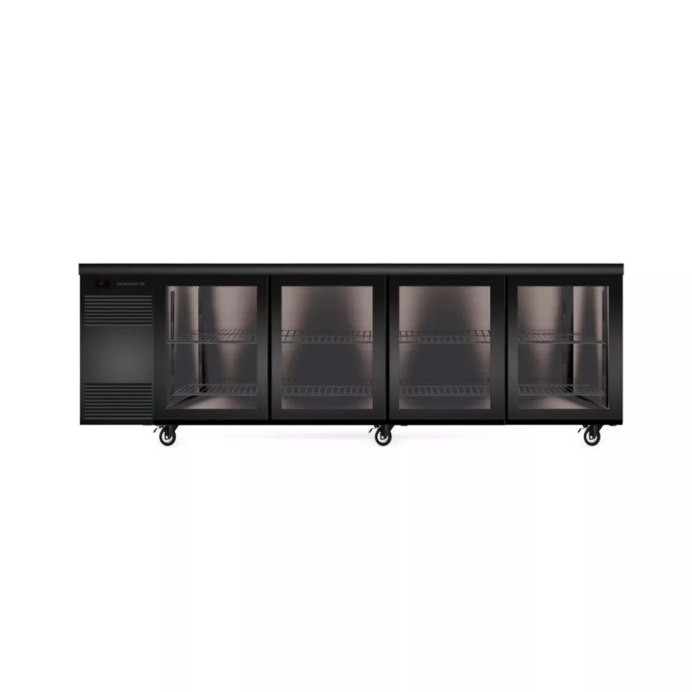 Skope SL.4.GSL - BackBar 4 Glass Sliding Door SlimLine Fridge - BLACK