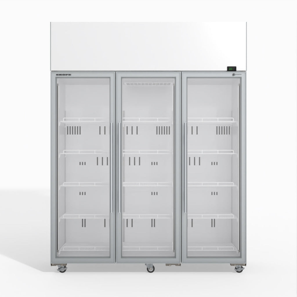 Skope SKT1500N-A 3 Glass Door Display or Storage Fridge WHITE