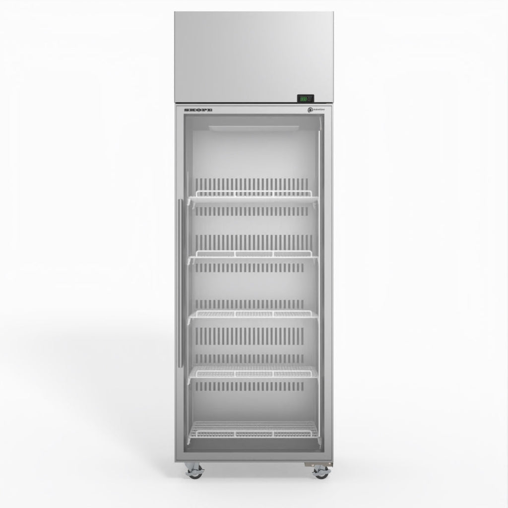 Skope SKT650N-A 1 Glass Door Display or Storage Fridge  STAINLESS STEEL