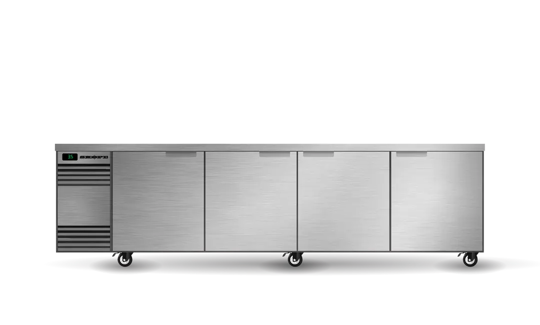 Skope SL.4.SSW BackBar 4 Solid Swing Door SlimLine - STAINLESS STEEL