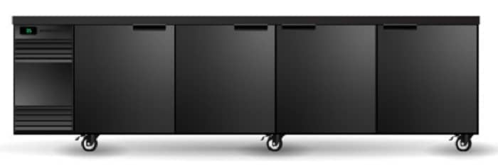 Skope SL.4.SSW BackBar 4 Solid Swing Door SlimLine - BLACK
