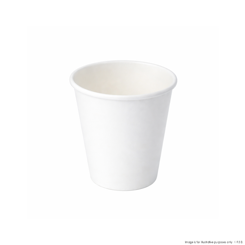 PakMax White 8oz 80mm Single Layer Hot Paper Cup - SLHPC-80-8W