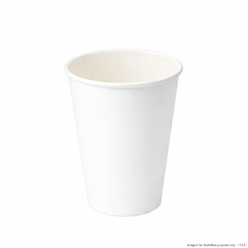 PakMax White 12oz Single Layer Hot Paper Cup - SLHPC-90-12W