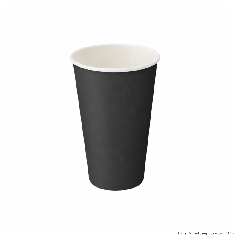 PakMax BLACK 16oz Single Layer Hot Paper Cup - SLHPC-90-16BK
