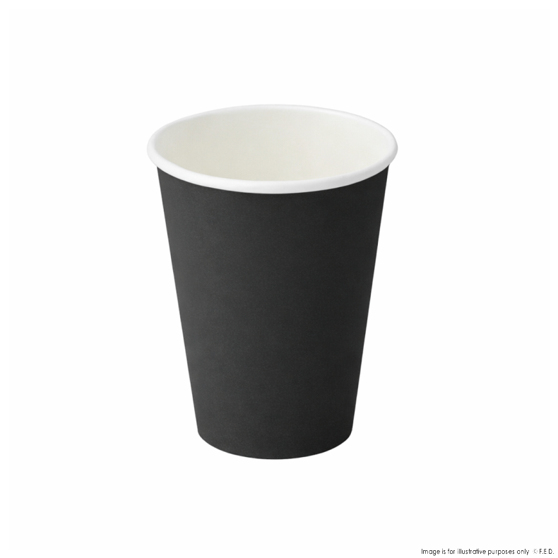 PakMax BLACK 8oz 90mm Single Layer Hot Paper Cup - SLHPC-90-8BK