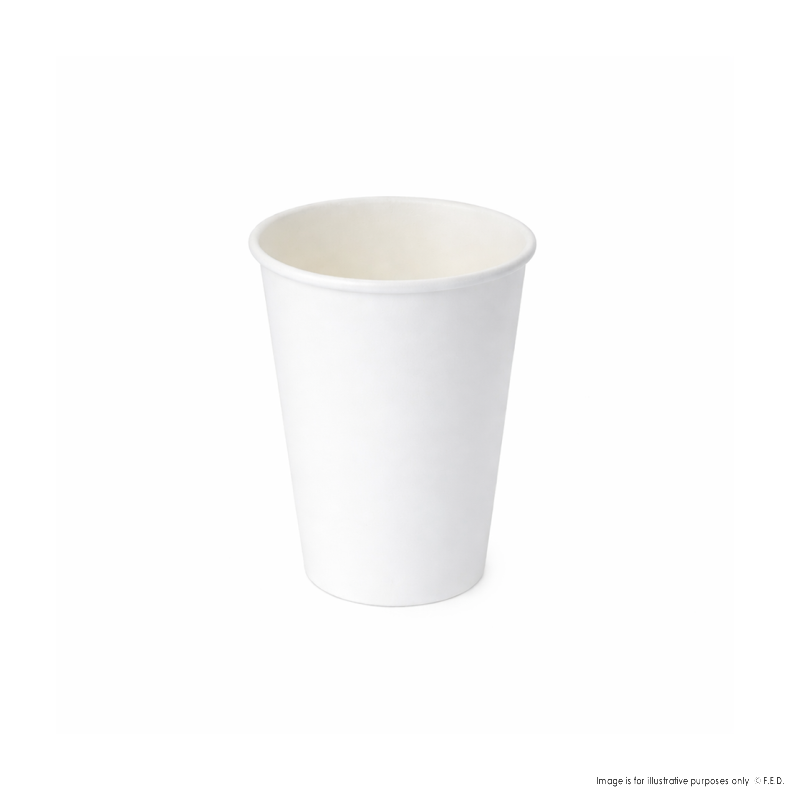 PakMax White 8oz 90mm Single Layer Hot Paper Cup - SLHPC-90-8W