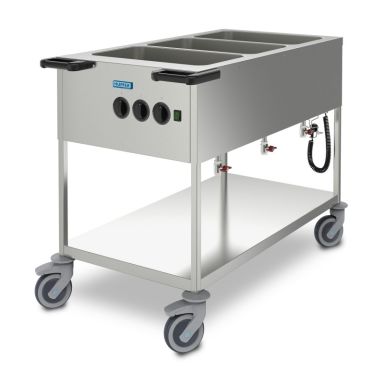 SPA-EB-3F-S-S - Hupfer SPAEB-3F Mobile Heated Bain Marie. 3 X Gn 1.1 Capacity Foil Heating