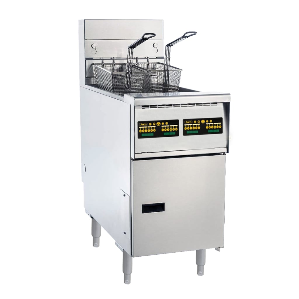 Anets Platinum Series Split Pot Gas Fryer with Computer Control AGP55TC
