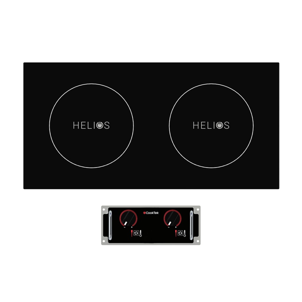 CookTek Helios Dual Hob Side by Side Drop-In Induction Cooktop 10 Amp