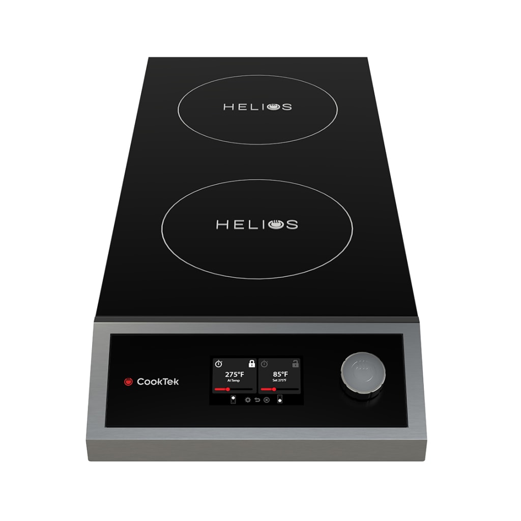 CookTek Helios Dual Hob Front to Back Countertop Induction Cooktop 32 Amp