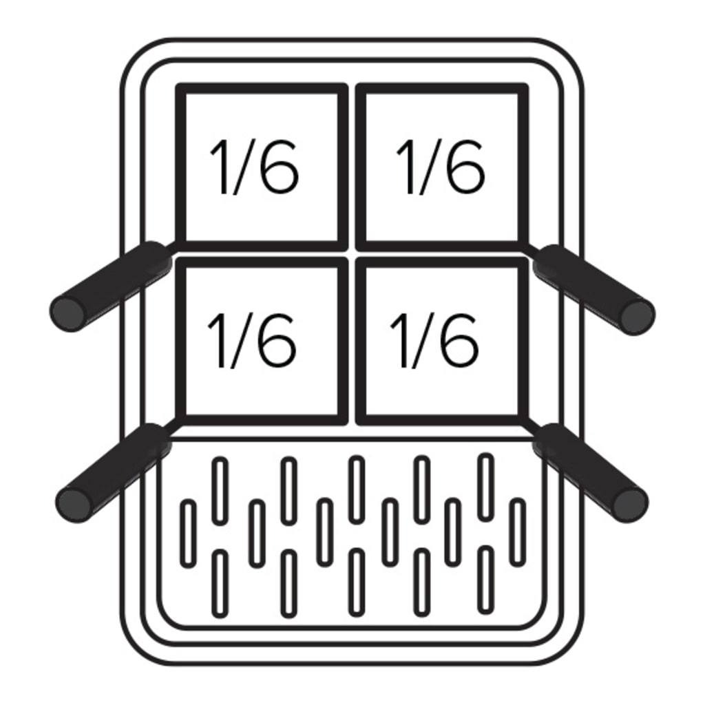 Giorik 1/6 Square Left Handed Pasta Cooker Basket