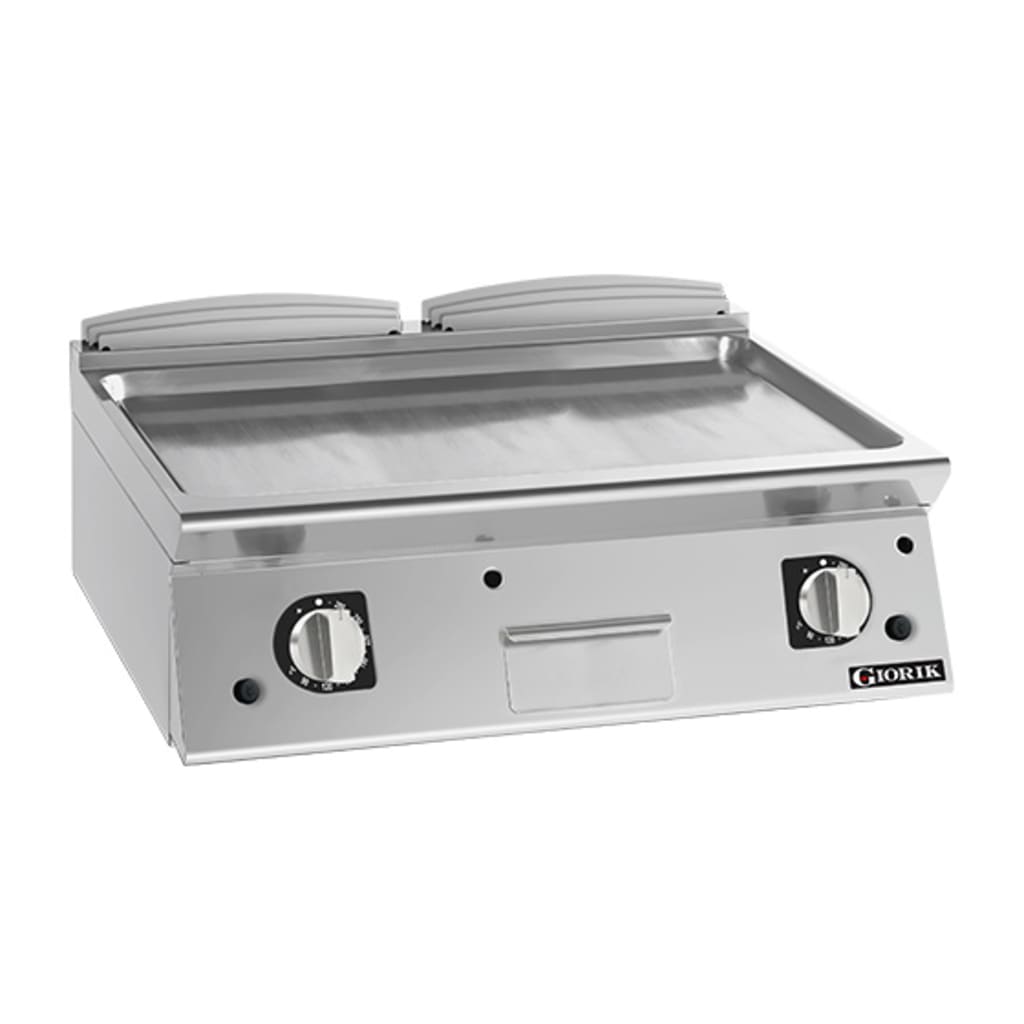 Giorik 900 Series 800mm wide Smooth Satin Chrome Gas Frytop FLG941TCRXT