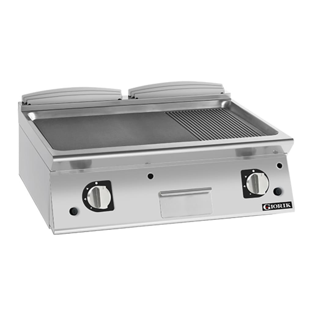 Giorik 900 Series 800mm wide 1/3 Ribbed 2/3 Smooth Steel Plate Gas Frytop FMG941TFT