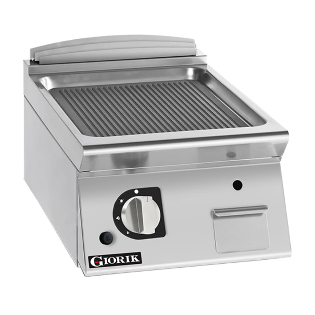 Giorik 700 Series 400mm wide Ribbed Mild Steel Gas Frytop FRG72TFT