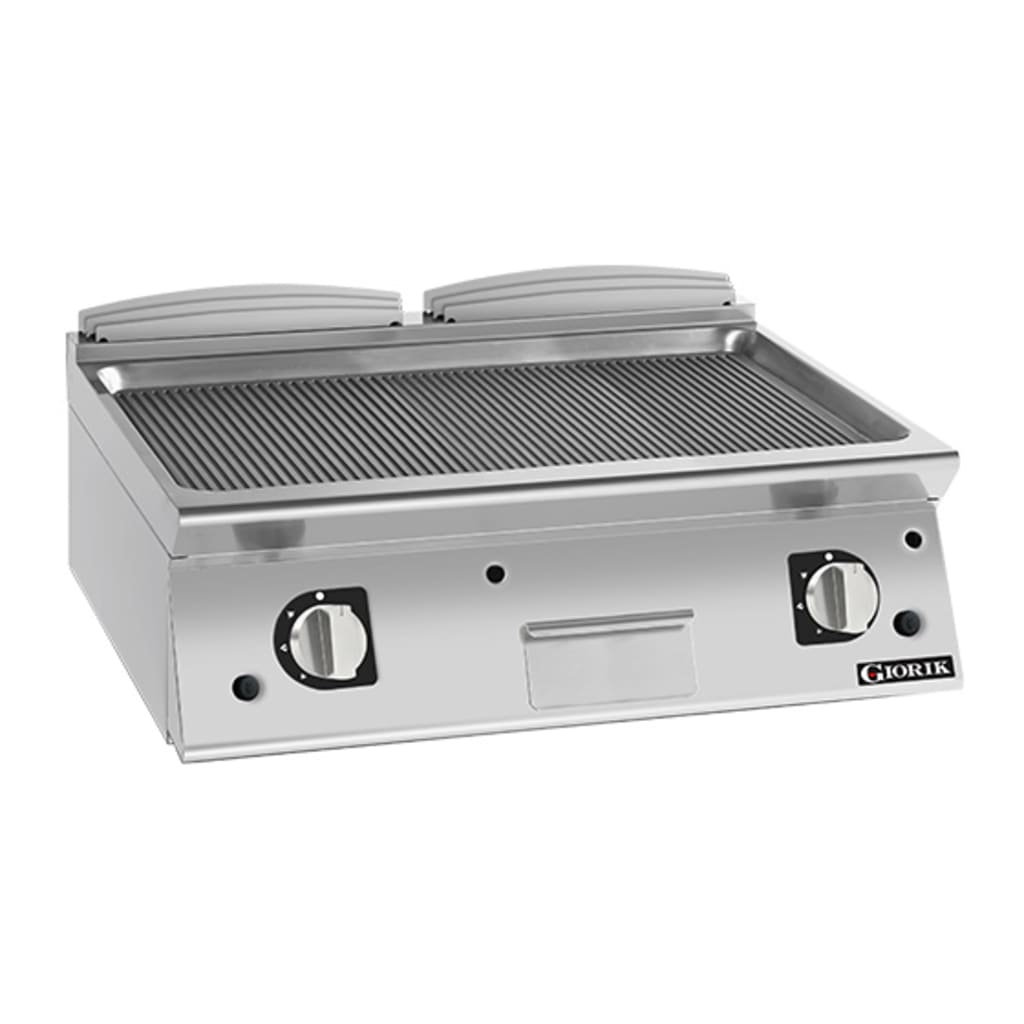 Giorik 900 Series 800mm wide Ribbed Mild Steel Gas Frytop FRG941TFT