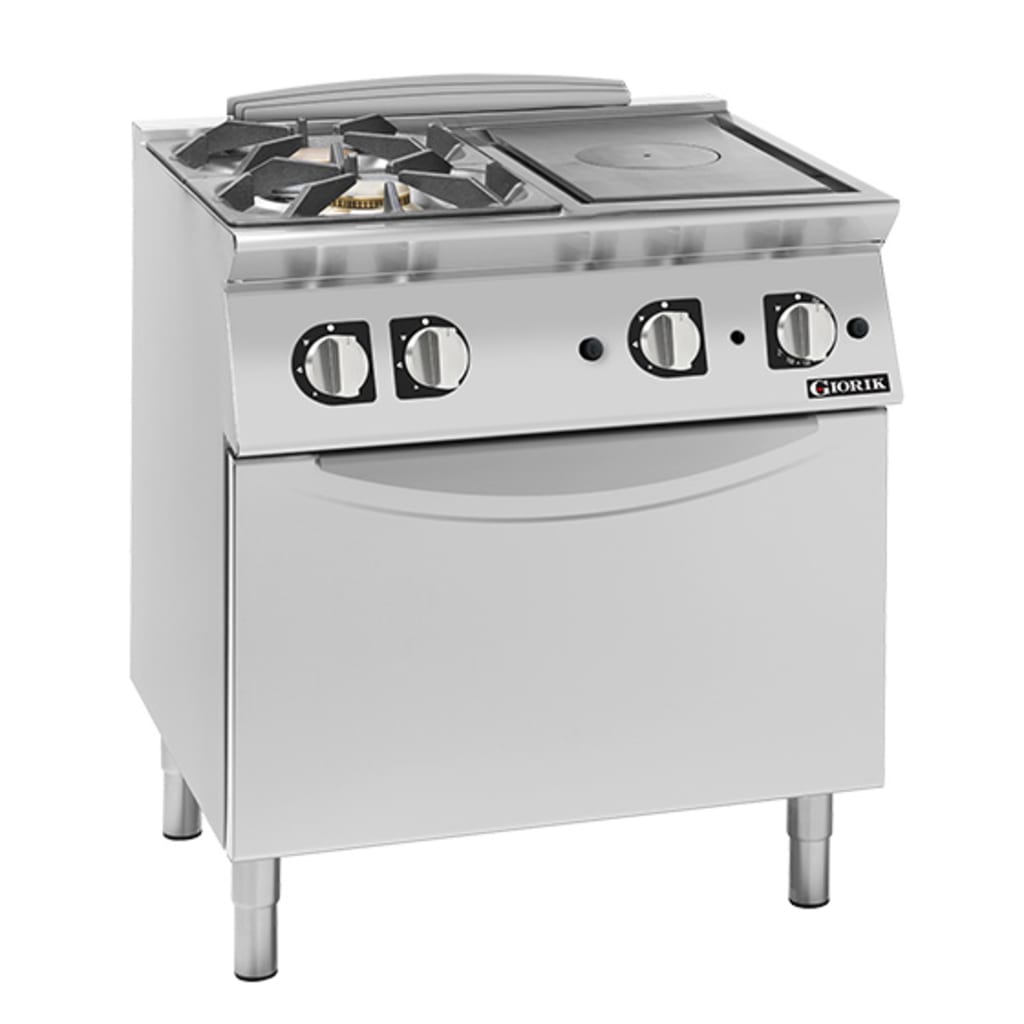 Giorik 700 Series 800mm wide Combination Solid Top and Gas Burner on Gas Oven TG74FTLT
