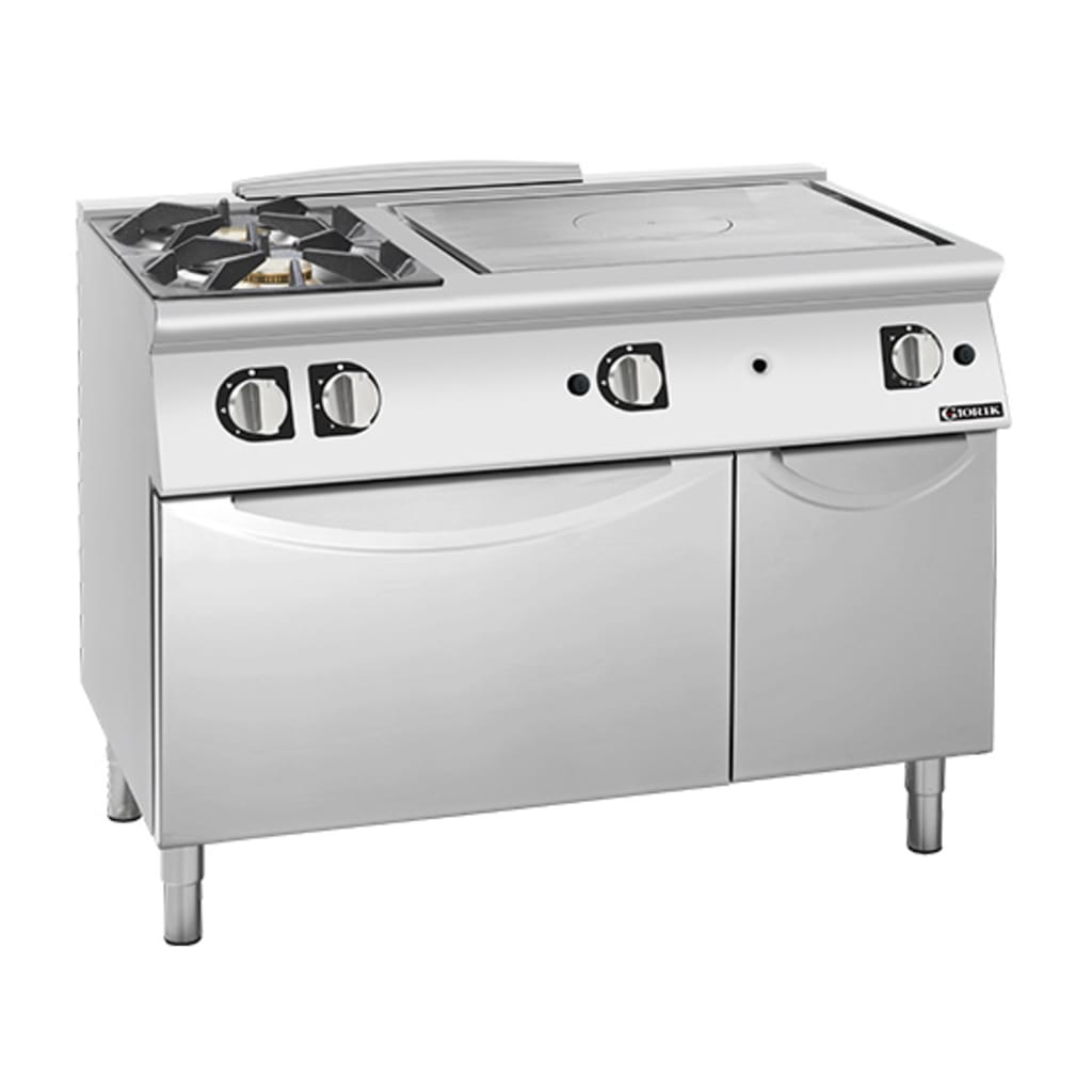 Giorik 700 Series 1200mm wide Combination Solid Top and Gas Burner on Gas Oven TG76FTLT