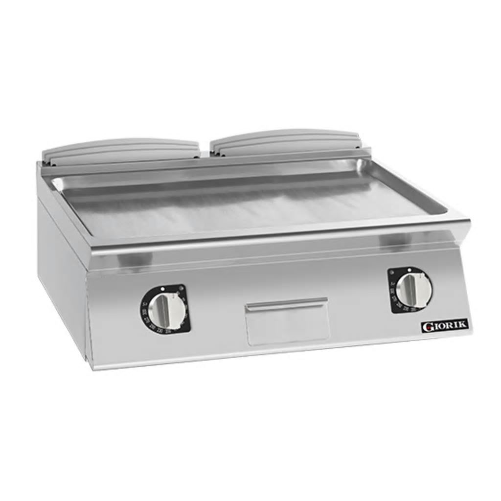Giorik 900 Series 800mm wide Smooth Satin Chrome Electric Frytop FLE941TCRXT