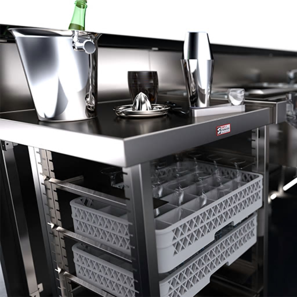 Simply Stainless Single Bar Module with Basket Rack SBM.BR.0650