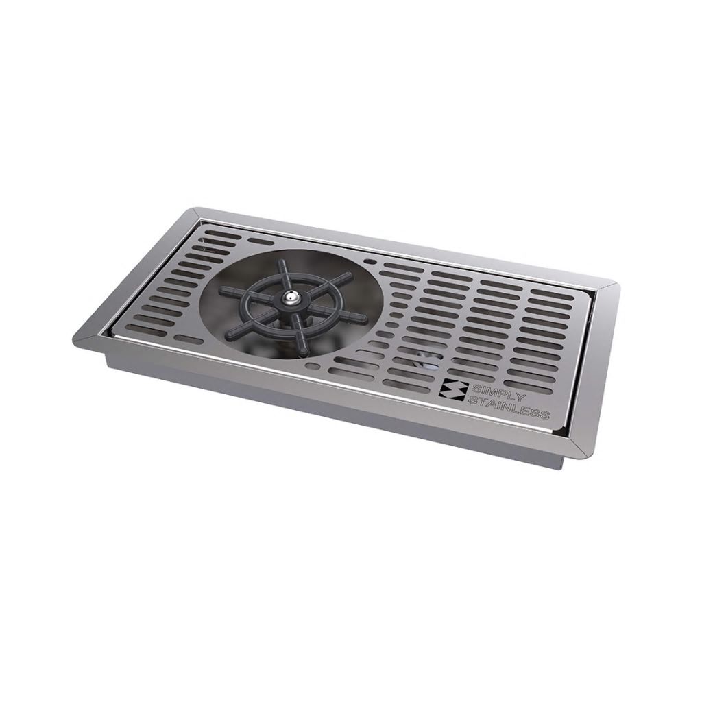 Simply Stainless Drop-In Drip Tray with Glass Rinser SBM.DT.GR.0300