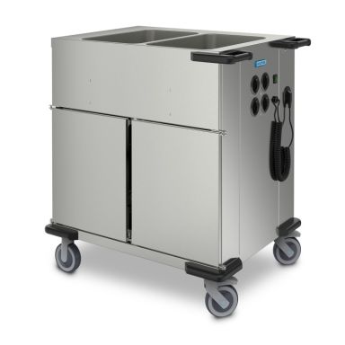 SPTW-2EBH-2WF - Hupfer SPTW-2-EBF Food transport trolley . 2 heated wells 2 heated cabinets und