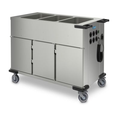 SPTW-3EBH-3WF - Hupfer SPTW-3EBF Food Transport Trolley. Heated Wells And Heated Cabinet Under.