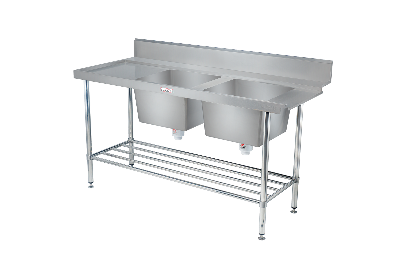 Simply Stainless SS09.7.1650.DBR Double Sink Dishwasher Inlet Bench