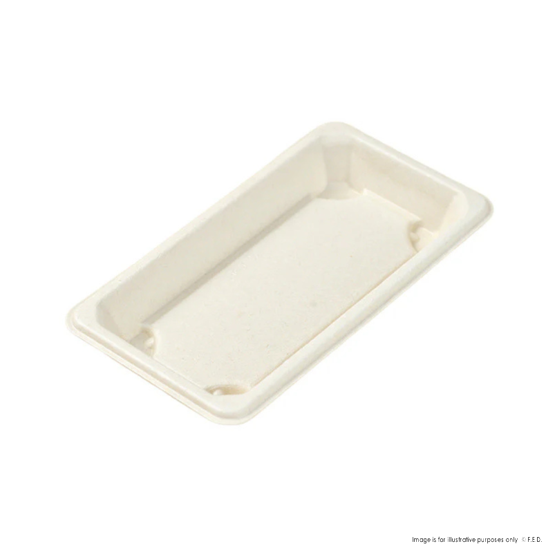 PakMax 6.5"*4.5"*0.8" Sugarcane Sushi Tray - ST-08