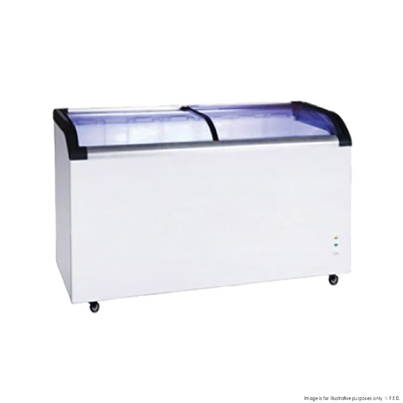 2NDs: Thermaster two glass sliding lids chest freezer with castors - ST445-NSW2169